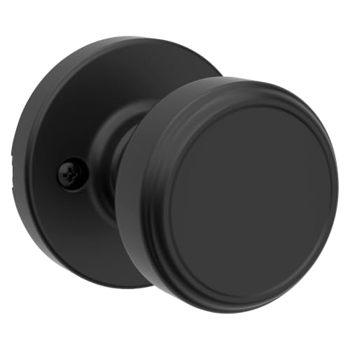 Image of Kwikset Maven Decorative Door Knob for French and Closet Doors, Matte Black