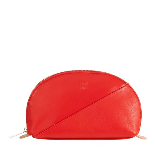 Mini sac à main en cuir DUDU et trousse de maquillage de voyage rouge