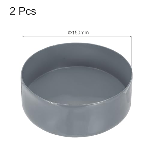 Image of uxcell 2pcs Rubber End Caps 150mm(5 15 /16 Inch) ID x 80mm(3 1 /8 Inch) H Vinyl Round Tube Bolt Cap Cover Screw Thread Protectors Light Gray