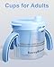 SavvyBloom Cups for Adults 5cc 10cc 15cc, Spill Proof Cups for Adults Elderly People, Regulating Drinking Cup to Prevent Choking (Blue)
