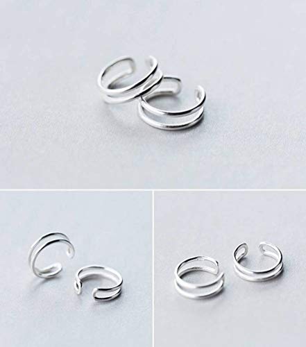Boucles d'oreilles argent S925 véritable champignon blanc double rang - 6
