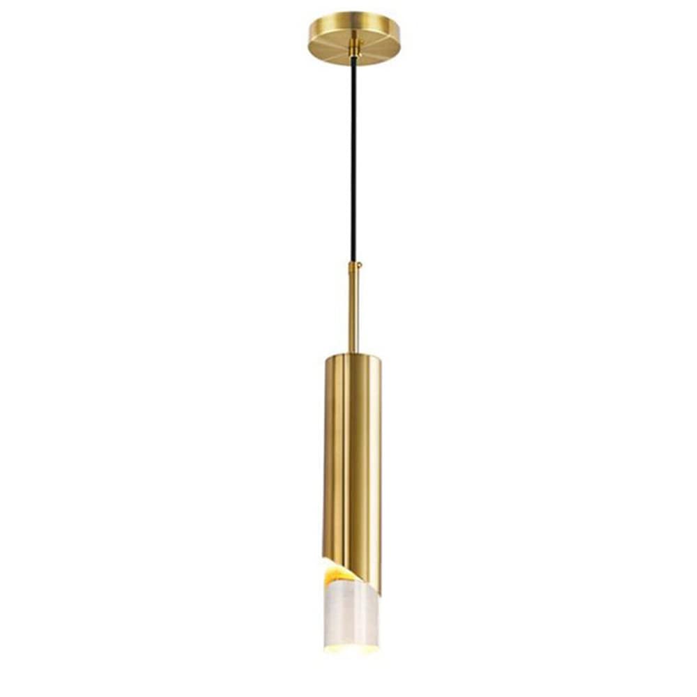 HXYSXHJUO Nordic Acrylic Led Kitchen Light Fixtures 5W Cylindrical Hanging Lamp Metal Ceiling Fixture Gold And Black Chandeliers For Bedrooms Warm