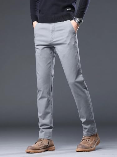 Men's Casual Pants Business Straight Elastic Trousers Male4