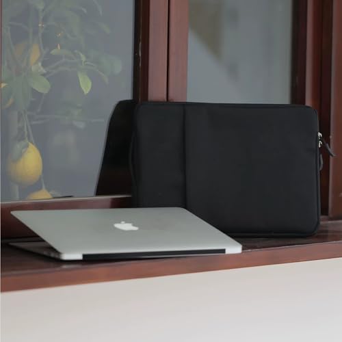 Image of Saco Laptop Sleeve for 15.6 Inch - Slim Shockproof Case with Zipper Pocket, Protective Travel Laptop Bag for MacBook Air /Pro, HP, Dell, Lenovo, Acer - Black