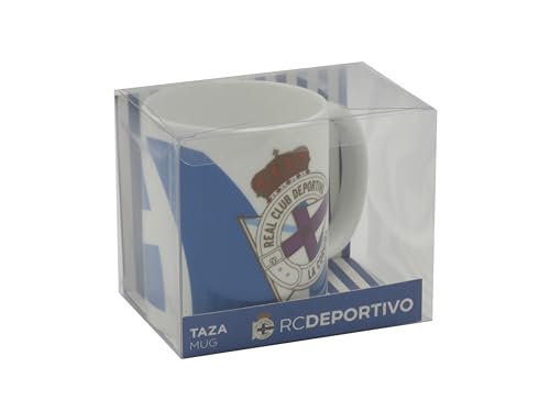 CYPBRANDS Deportivo de la Coruña, Taza, Menaje, Desayuno, Cerámica, Color Blanco, Producto Oficial