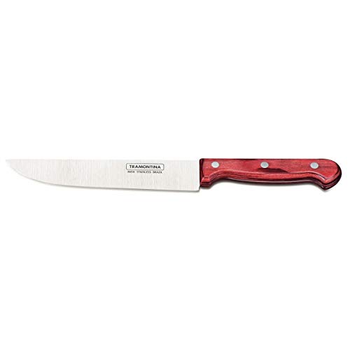 Faca para Cozinha Tramontina Polywood com Lâmina em Aço Inox e Cabo de Madeira Vermelho 7