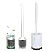 ESTTOP Toilet Brush and Holder, Bathroom Toilet Bowl Brush Set, Silicone Toilet Cleaning Brush Kit with Soft Bristle (White)