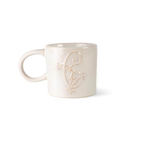Image of Fringe Studio Artisan Stoneware Mug, White Floral C 3.75" Dia. X 3.5" H, 13 FL.OZ, Prairie Collection (335009)