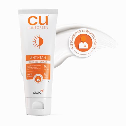 Image of CU Aqua Anti-Tan Sunscreen SPF 50 PA++++ | Broad Spectrum UVA /UVB Protection with Niacinamide & Ceramides | Blue Light & Heat Defense for All Skin Types | Barrier Strengthening & Pigment Defense | 50g