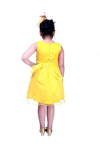 Image of Ripening Baby Girls Kids Dress Birthday Princess Frock Yellow
