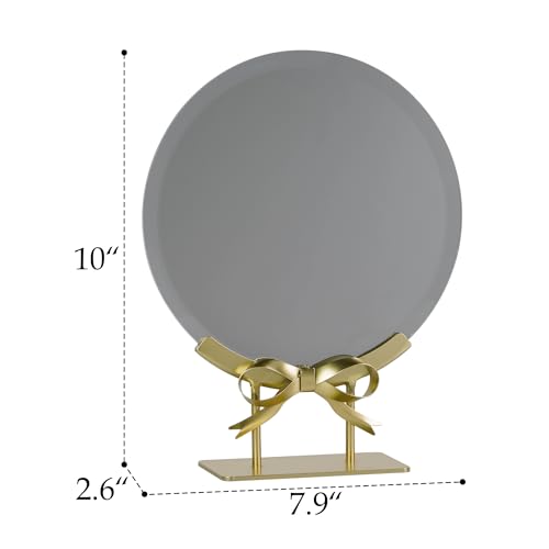 Espejo de Maquillaje Redondo con Base Desmontable Dorado miniatura 4