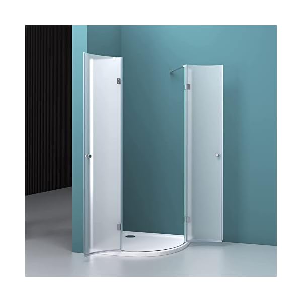Mai & Mai Viertelkreis-Dusche R02VS Milchglas-Duschkabine 90x90x190cm 2 Pendeltüren 6mm ESG-Sicherheitsglas inkl. Nano-Beschichtung – Bild 7