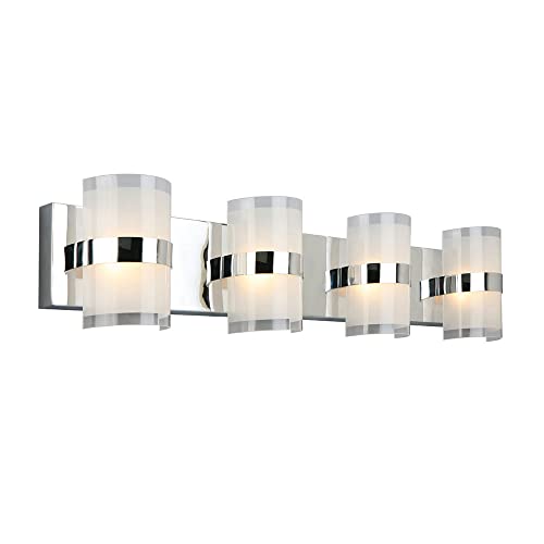 Design House Haswell Vanity Light, 4-Light Integrated LED Bathroom Fixture,