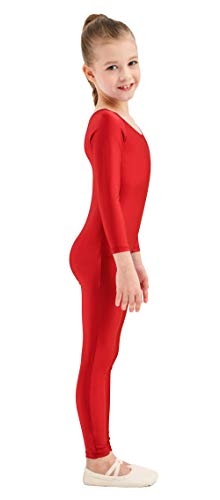 Image of Kepblom Girls Scoop Neck Long Sleeve Unitard Bodysuit Dancewear For Child