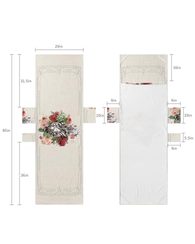 Botanical Heart Beach Lounge Chair Towel Cover, Soft Chaise Lounge Towel with Side Pockets Patio Pool Chairs Cover for Beach/Pool Sunbathing 29x85 Rustic Spring Floral Red Pink Green Plants