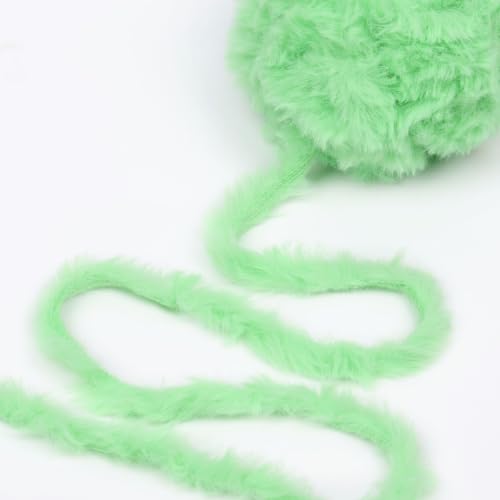 Image of NICEEC 6 Skeins Soft Faux Fur Yarn 210yds /10.6oz- S89#Light Green