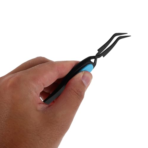 Pinzas para uñas de acero inoxidable punta curva y recta para pestañas y cejas 4