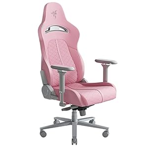 Razer Enki Gaming Chair: All-Day Gaming Comfort – Built-in Lumbar Arch – Optimized Cushion Density – Dual-Textured, Eco-Friendly Synthetic Leather – Reactive Seat Tilt & 152-Degree Recline – Pink