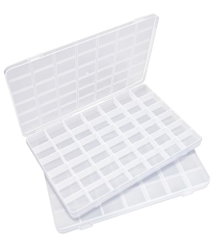 Image of Eppingwin 42 Grids Bead Organizer, Craft Organizers and Storage, Acrylic Organizers, plastic Bead Organizer Box for Crafts Organizing Storing (2 pcak)