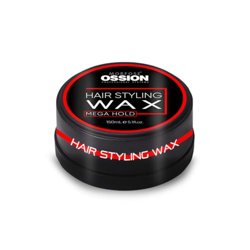 Morfose OSSION PBL Mega Hold Hair Styling Wax 150 ml – Cera strutturante e voluminosa, forte tenuta, effetto bagnato, per tutti i tipi di capelli