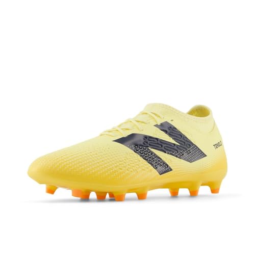 New Balance Unisex Tekela Magique FG V4+ Soccer Shoe, Parchment/Clementine/Hot Mango, 12 US Men