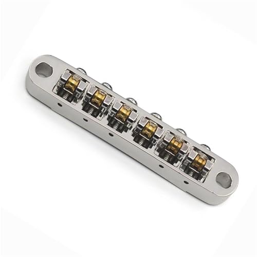プロ仕様ギターブリッジ LP SGモデル6弦エレキギター用交換用サドルブリッジ シルバーブラック(Chrome)