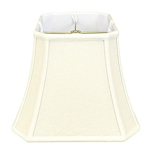 Royal Designs, Inc. BSO-705-12LNEG Square Cut Corner Bell Basic Lamp Shade, 7.5 x 12 x 10.25, Linen Eggshell