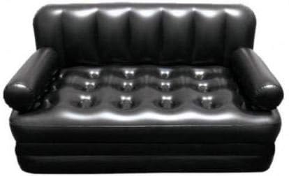 Emoticon 5 in 1 PVC (Polyvinyl Chloride) 3 Seater Inflatable Sofa Black