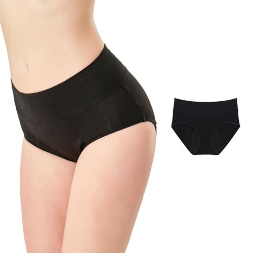 Smarthers Bragas Menstruales para Mujer Premium, Absorbentes, Lavables, Higiénicas y Cómodas, Certificado Oeko-Tex, para Todo Tipo de Flujos (FR/ES, Letras, M, Regular, Regular, Negro)