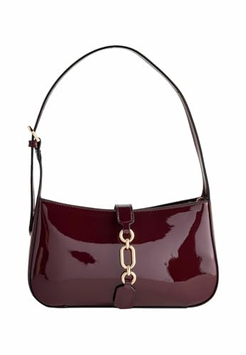 Image of Premium PU Leather Sling Bag for Women | Elegant Chain Strap Crossbody Handbag | Stylish Small Shoulder Purse with Magnetic Button Closure