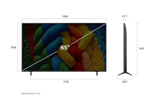 LG 65NANO80A6B TV 65 Zoll (165 cm) 4K NanoCell AI TV (α7 Gen8 4K AI Prozessor, webOS 25, 60Hz) [Modelljahr 2025] – Ansicht 5