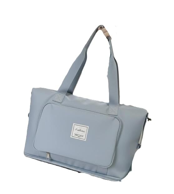Foldable Travel Duffle Bag Large Capacity Expandable Lightweight Waterproof Carry On Luggage Bag Blue Free Size-image-35