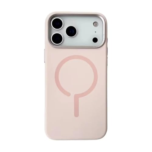 Coque iPhone 17 Pro Max rose en silicone liquide à induction