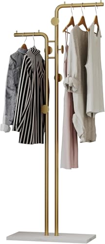 Modern Metal Coat Rack Freestanding with Natural Marble Base...