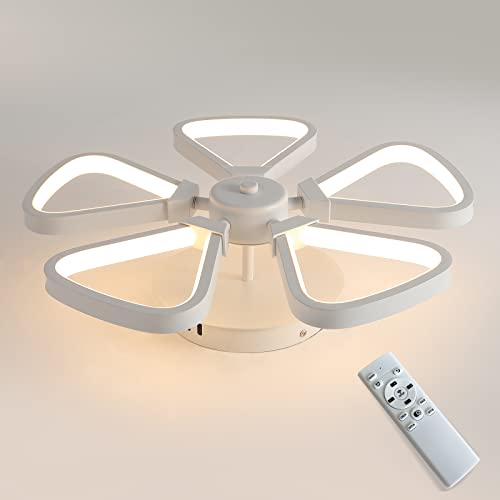 Meloweel LED Deckenleuchte 5 Ring Dimmen Kreative Acryl Modern Rotieren 3000k-6000K 30W Fernbedienung Schlafzimmer Wohnzimmerküche Restaurant