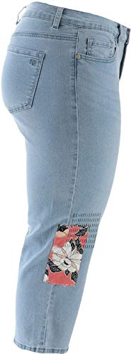 DG2 Diane Gilman Stretch Embroidered Cropped Jean 654-662 Chambray4