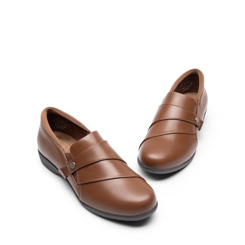 Image of DREAM PAIRS Loafer for Women Slip-on Comfortable Dressy Loafers Business Casual Work Office Loafer Shoes Faux Leather Round Toe with Arch Support