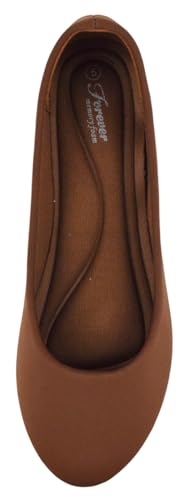 Forever Shoes Women Ballet Flats Round Toe Gel Memory Foam Insole Comfortable Satin Material FLEXIBLE-623