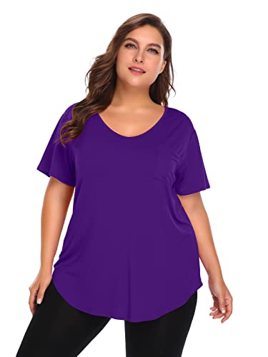 Image of BELAROI Women Plus Size Tops V-Neck Tunics Shirts
