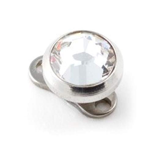 VOTREPIERCING Redondo Strass Blanco para Piercing Microdermal Est�ndar x 5 mm