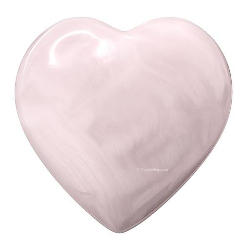 Image of Certified Pink Calcite Crystal Heart Palm Pebbles Stones for Anxiety Stress Relief Massage - AAA Grade Original Healing Gemstone Agate Heart Palm Stone for Yoga Meditation Spiritual