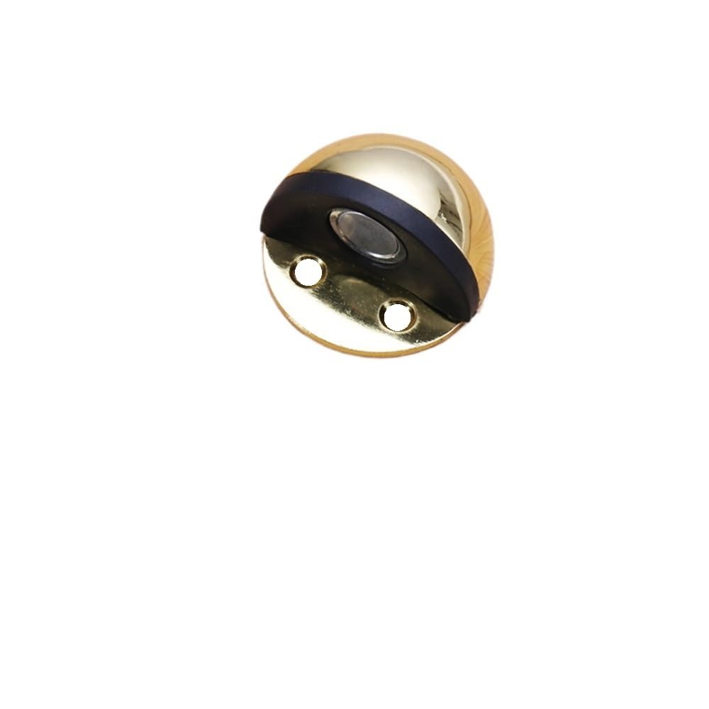 Door Stop Stainless Steel Magnetic Door Stopper Non Punching Sticker Hidden Holders Floor Mounted Nail-Free Stop(Gold Bronze)