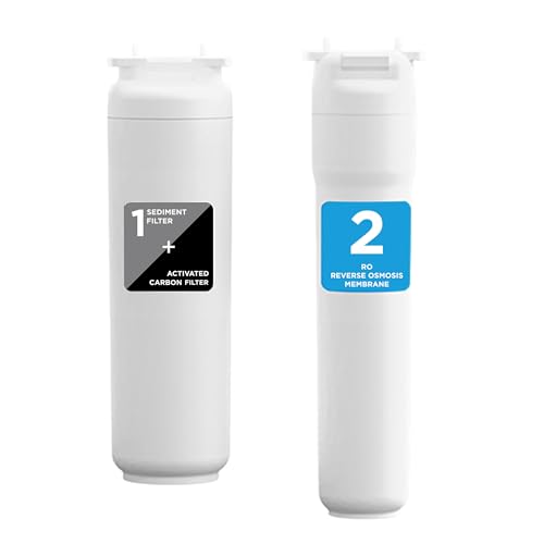 LANGWATER Replacement Filter Set for TheWell 2 Water Purifier. Filter 1 Sediment Combined with Activated Carbon, Filter 2 Reverse Osmosis Certified NSF 58 - Anti-Scale - Easy Installation