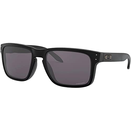 Oakley Men's Holbrook Square Sunglasses, Matte Black/Prizm Grey Polarized, 57 mm