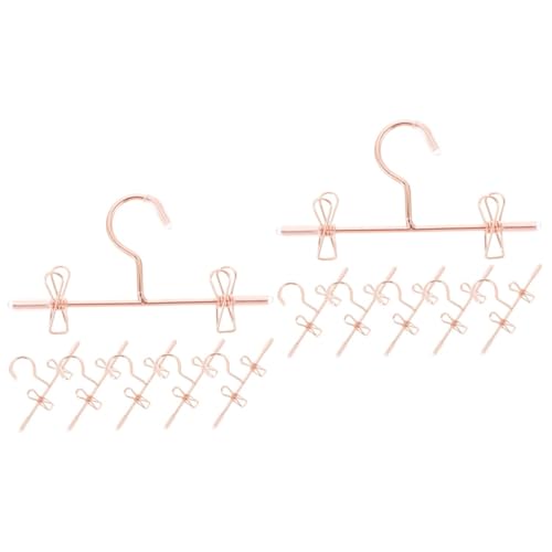 MUCKLILY 2sets 6pcs Mini Doll Clothes Hangers for Organizing Doll Wardrobes Tiny Hangers for Displaying Fashion Outfits Mini House Decor 6pcs*2