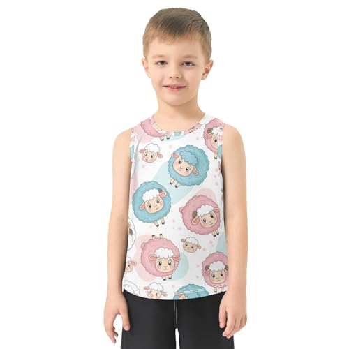 J JOYSAY Cute Goat Colorful Boys Tank Top Sleeveless Muscle Shirts Quick Dry Sport Workout Active Kids T-Shirts 3-15T2