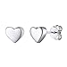 Produktbild Silvora 925er Sterlingsilber Herzförmige Ohrringe, Kleine und Süße Silber Ohrstecker, Herzförmige Sterling Silber Ohrstecker für Damen/Frauen/Mädchen
