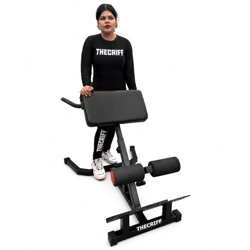 Image of Adjustable Hyperextension Roman Chair Gym Bench | Heavy-Duty Strength Training Equipment for Back Extensions, Glute, Abs, Hamstrings & Calves | Calf Support Roller (TC148PRO)