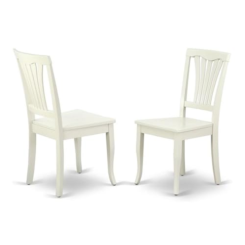 East West Furniture AVC-LWH-W Avon Dining Chairs - Slat Back