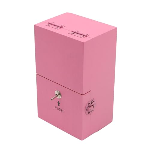 CENPEK Boîte Inutile, Jeu Large, Jouets Créatifs en Bois et Métal, Rose